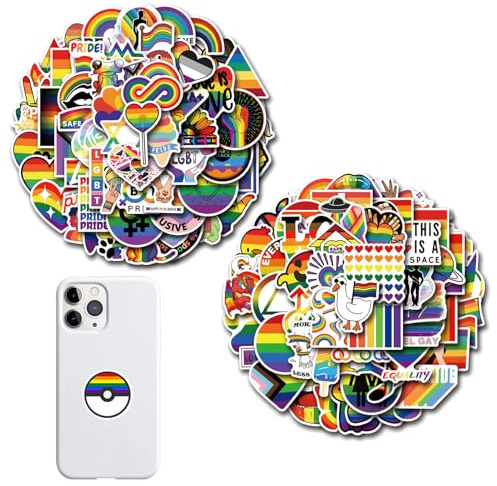 110 Stück LGBTQ Sticker, Gay Pride Sticker | Bunt Wasserdicht Vinyl Sticker Set für Scrapbook Laptop Skateboard Motorrad Fahrrad Koffer Deko