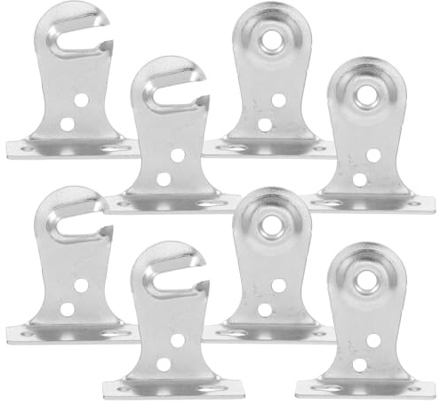 Healeved 8 Paires de Supports Métalliques de Fixation pour Stores Enrouleurs Extérieurs avec Vis, Résistant la Corrosion, Compatible Quincaillerie pour Stores, Installation Rapide