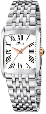 Lotus Damenuhr Analog aus Edelstahl 316L | Quarzuhr, Widerstandsfähiges Mineralglas, Wasserdicht 5 ATM, 15667/D, Special Prices