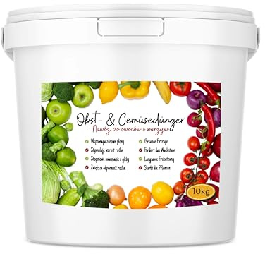 Obst und Gemüsedünger 10kg - Dünger für Obst Gemüse Pflanzen - NPK Dünger für Gemüsebeet Hochbeet Balkonpflanzen - Pflanzendünger für Tomaten Erdbeeren Beeren Obstbäume