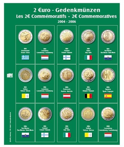 SAFE Premium-Münzblatt für 2-Euro-Münzen | Archivgeeignete Sichtfolie mit farbigem Begleitdruck und fester Lochkante