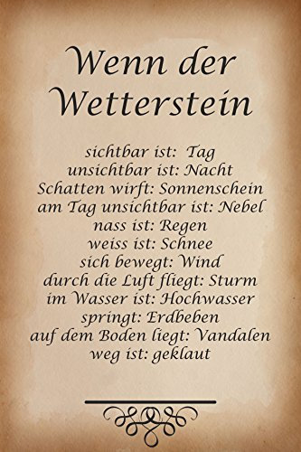 Melis-Folienwerkstatt Schild - Wetter-Stein - 30x20cm | Bohrlöcher | 3mm Aluverbund – S00352-008 20 VAR