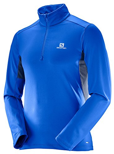 Salomon Herren Langarm-Shirt Agile Warm HZ, Synthetik-Mischgewebe, Blau (Surf The Web/Dress Blue), Größe: XL
