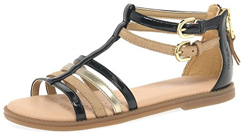 Geox J Sandal Karly Girl D, Mädchen Sandalen, Schwarz (BLACKC9999), 38 EU (5 Kinder UK)