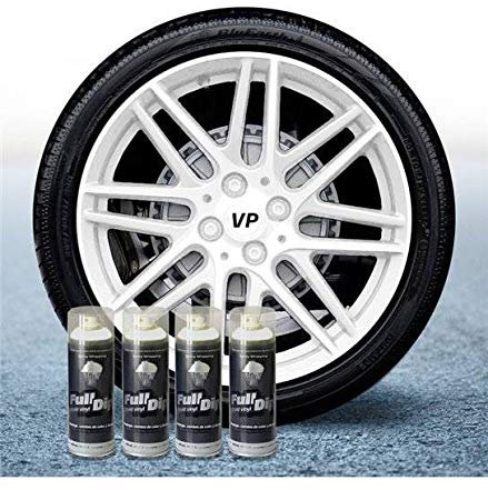 FULL DIP - Pack Llantas Full Dip 4 Sprays Blanco Mate - Vinilo Líquido - Formato Spray 400 ml. Unidad