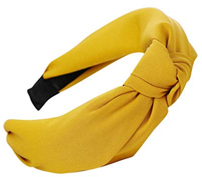 YWLINK Damen Mode Haar Kopfband Mode-Knoten-Haarband Einfache SüßE MäDchen Einfach Volltonfarbe Elegant Sport Breit Haar-Stirnband(Gelb,)