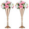 Sziqiqi Set of 2 Tall Metal Wedding Centerpieces for Reception Tables, Gold Flower Vase Stand, Base Decortion for Party, Events, Birthday, Celebration Ceremonies, Gold