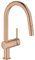 Grohe Miscelatore monocomando per lavello Minta, DN 15, 32321, Uscita a C, Doppio Getto a risciacquo, colorazione: Tramonto Caldo Spazzolato - 32321DL2