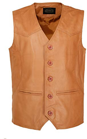JCC Herren Lederweste Pramo 2 Cognac M