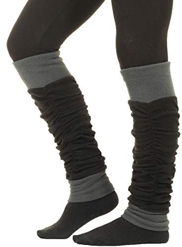 PUREWONDER Damen Stulpen Beinstulpen Fleece Beinwärmer lw34 Schwarz