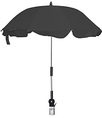 Kinderwagen Regenschirm Universal Sonnenschirm Sonnenschutz mit Einem Regenschirmgriff für Kinderwagen 360° verstellbar für Rund- oder Ovalrohr Baby Kinderwagen Regenschirm (Black)