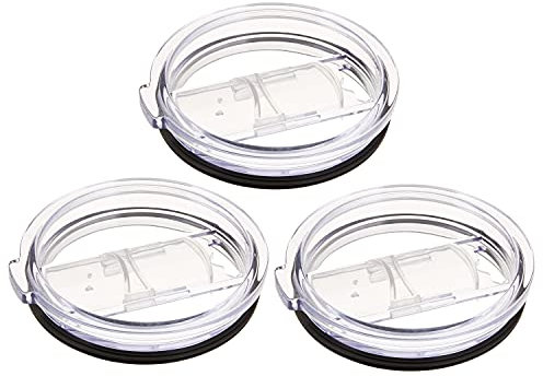 Colorful PoPo 3 Pack Tumbler Lid for 20 Oz Yeti Rambler and 10 Oz Lowball Tumblers, Replacement Lids, Splash Proof and Straw Friendly Slider Cover- 20 Ounce