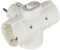 Electraline 55090 Adattatore Triplo 3 prese laterali, Spina tedesca, Multipresa 3 posti schuko, con interruttore ON/OFF Bianco