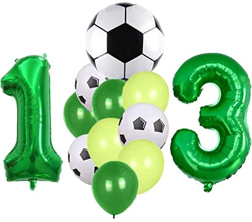 DIWULI Fussball Geburtstag 13 Jahre - Fussball Luftballons