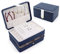 Beowanzk SchmuckkäStchen MäDchen, Jewelry Organizer, SchmuckkäSten, Reise SchmuckkäStchen, Jewelry Box, Ketten Aufbewahrung, Schmuck Aufbewahrung, Schmuckkasten MäDchen, 3-Lagige(Blau)