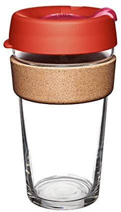 KeepCup Reusable Coffee Cup - Brew Tempered Glass and Natural Cork, L 16oz/454ml - Daybreak