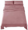 Parure De Lit 180x190/200 4 Pièces en Microfibre - Drap Housse 180x200 cm - Drap Plat 2 Personne 260x280 cm - 2 Taie d'oreiller 50x80 - Rosa Fonce