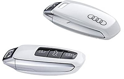 Audi 4N0071208AS9R Schlüsselblende Cover, mit Ringe Logo, nur für Schlüssel 8Y0959754 4N0959754 (gletscherweiß)