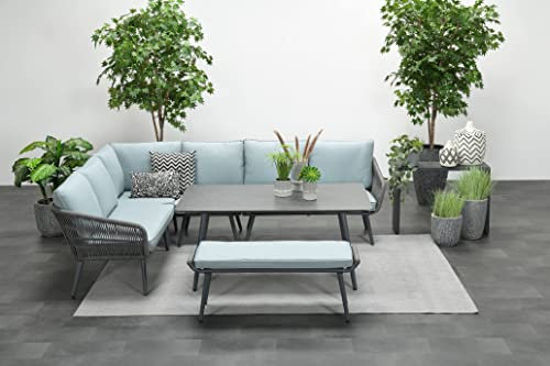 Garden Impressions Hohe Dining Aluminium Rope Lounge Davis Links, inklusive wasserabweisender Kissen