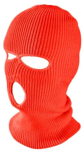 TOPTIE Passamontagna a 3 fori doppia maglia, Maschera da sci antivento traspirante copertura integrale per uomini e donne