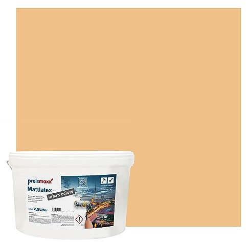Preismaxx Mattlatex Farbe für Innen urban colors, bunte Wandfarbe Latexfarbe matt, gelb, ockergelb, ochre yellow 10L