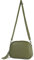 modamoda de - T238 - ital. Damen Umhängetasche Leder Medium, Farbe:Olivgrün