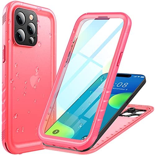 Cozycase for iPhone 13 Pro Max Waterproof Shockproof Case with Built in Screen/Camera Protector - Unbreakable/Heavy Duty/Front and Back Cover 360 Full Body Protective Case Pink