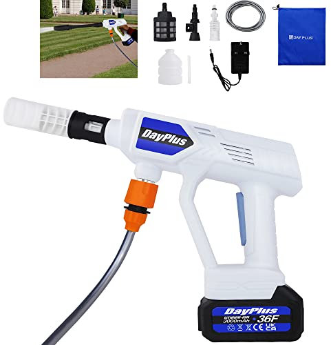 Limpiador a presión, Limpiador a presión portátil Mejorado de 652 PSI con 1 batería de 1.5Ah, 3 velocidades Ajustables, Manguera de succión de 5m para Limpieza de Ventanas, Pisos y Paredes