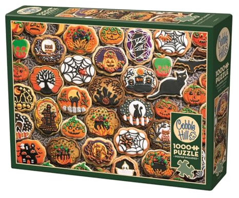 Cobble Hill 3840207 Halloween-Kekse, 1000 Teile Puzzle inkl. Puzzleposter für Erwachsene und Kinder ab 12 Jahren, Herbstmotiv, verzierte Plätzchen