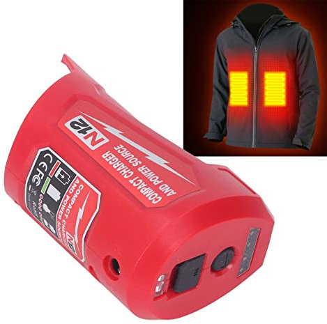 Cargador de Batería de Litio, 12 V 1,5 a Puerto de CC Indicador LED Adaptador de Fuente de Alimentación de Batería de Alta Eficiencia Multifuncional Buena Compatibilidad para Chaqueta de