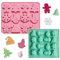 2 Stücke Weihnachtsformen Weihnachtsbaum Lebkuchen Mann Harz Schokoladenform Schneemann Schneeflocken Silikon Backformen Eiswürfelschalen für DIY Kuchen Dekoration Kerze Seife Muffin Fondant Jelly