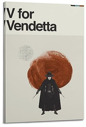 JEAM V for Vendetta Ästhetische Bilder, individuelles Raumdekor, Wohnheim, Wanddekoration, Kunstposter, Albumcover, Bild, Dekor-Poster, 30 x 45 cm, Rahmenstil