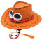 FISAPBXC Ace Cappello,Cappello da Cowboy Cartoon Larga Bordo Unisex dell'anime Cosplay Cappello Festa a Tema Larga Occidentale Cartoon Grande Bordo Unisex Feltro Vintage