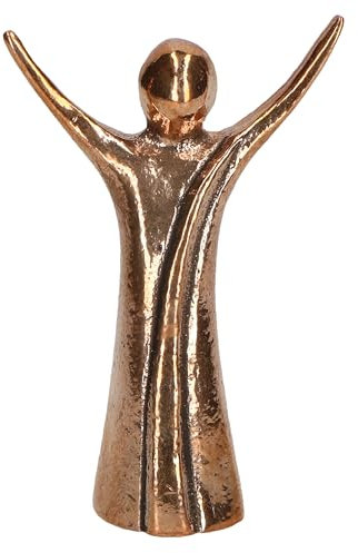 Bronzefigur Freude. Ein fröhlicher kleiner Begleiter: Die Bronzeminiatur ist das perfekte kleine Geschenk. Auch als Talisman geeignet, Größe 4,5 x 3,1 x 1,3 cm, inkl. Geschenkverpackung