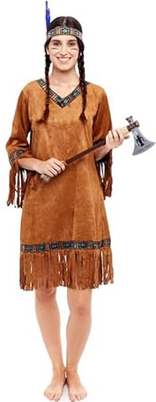 Partilandia Déguisement indien marron pour femme