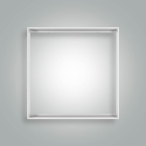 Aluminium Rahmen 62,5x62,5cm weiß extra hoch für Aufbau-Montage eines Back-Light LED Panel 62x62cm Rasterleuchte Einlegeleuchte Deckenleuchte L625xB625xH68mm