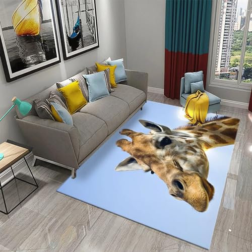 Kinderteppich Afrikanische Tiersüße Giraffe - Kurzflor Teppich Kinderzimmer Spielteppich Antiallergen Und Extra Weich - Babyzimmer Teppiche Für Junge Und Mädchen Babyteppich 160 X 230 cm / 62-9I8C6J4