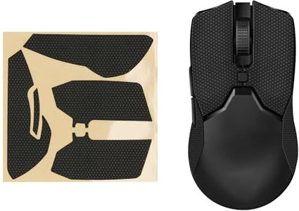 kwmobile Mouse Grip Tape Compatible with Razer Viper Mini Grip Tape - Non-Slip Faux Leather - Black