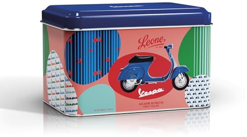Leone seit 1857 - Gelee Pastiglie Leone - Spezialedition Vespa Dose - Vegane und glutenfreie Bonbons - 200g Dose