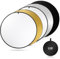 GMV 5 in 1 Reflector Photograph, 43(110cm) Light Diffuser Sheet Collapsible Multi Disc with Bag - Translucent, Gold, Silver, White, and Black for Studio and Outdoor Lighting