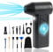 Compressed Air Duster with Flashlight, 130000RPM Air Blower for PC Cleaning, 4-Speed Cordless Rechargeable Reusable Compressed Air Blaster for Laptop Computers Keyboard, Car and Home