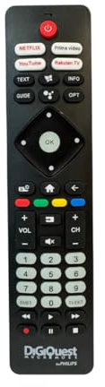Digiquest Telecomando compatibile con i modelli TV a marchio PHILIPS | Tasti fluorescenti e dedicati alle piattaforme streaming I Già configurato e pronto all'uso