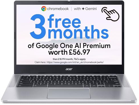 Acer Chromebook 314, 14-inch Full HD Touchscreen, Intel N100, 8GB RAM, 128GB Storage, Chrome OS, 11.5-Hour Battery