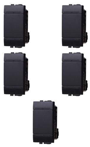 5 MODULI PULSANTE 16A, NERO, COMPATIBILE CON BTICINO LIVING, MODULI E FRUTTI 100% COMPATIBILI, MATERIALI DI ALTA QUALITA'
