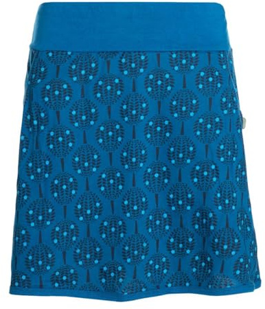 Vishes Alternative Bekleidung - Damen Mini-Rock Baumwolle Blumen-Muster elastischer Bund mit Taschen türkis 40
