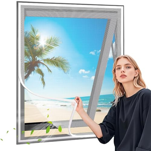 Zanzariera per Finestra 70x140cm Bianco Finestre Protezione Contro Insetti Tieni lontani insetti/mosche/zanzare