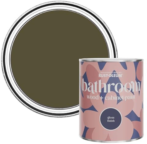 Rust-Oleum Mould, Mildew & Stain Resistant Bathroom Wood and Cabinet Paint in Gloss Finish - Greencroft 750ml