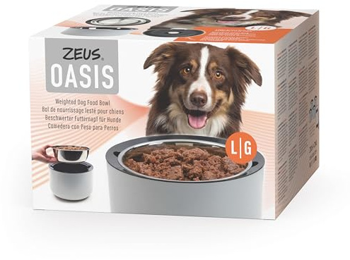Zeus Oasis Gamelle lestée pour Chien Gris Clair Taille L