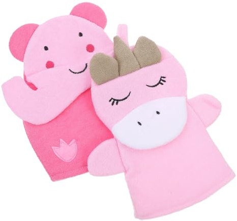HONITANO 2 pièces de Exfoliants Réutilisables pour Garçon Fille Motif et Licorne de Toilette Doux et pour Bain et Nettoyage Corporel Trousse Toilette Adaptée Garçon Fille Peau