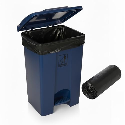 Curvaso Premium Pedal Bin Hands-Free Step On Waste Bin for Kitchen, Home & Office Commercial | Large Recycling Trash Can Indoor Outdoor Use (Blue (with Bin bags), 45 Litre)